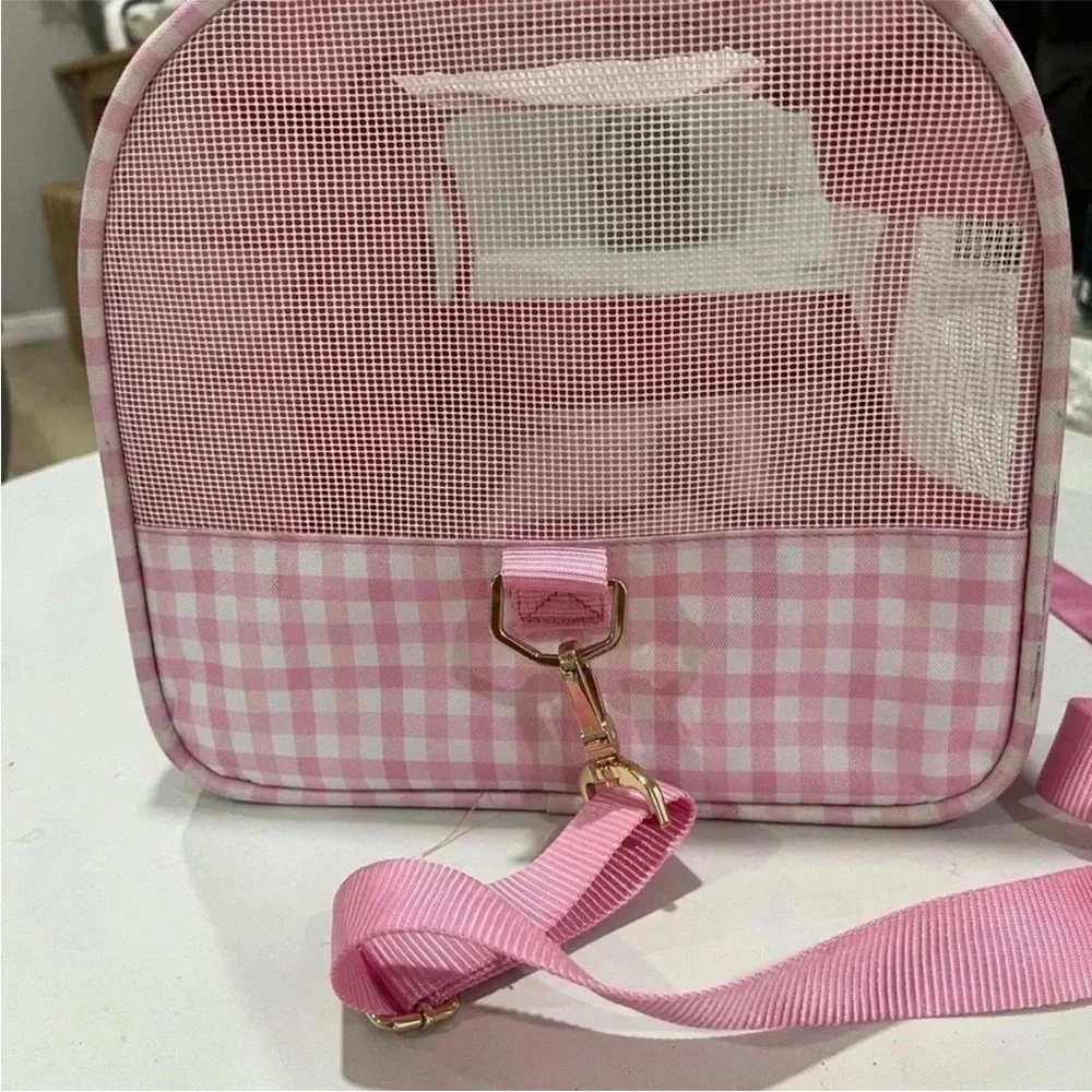 Stoney Clover Lane Pink Gingham Pet Carrier